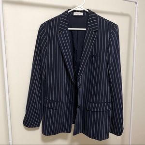 Aritzia BABATON Demy Blazer Pinstripe Navy Blue